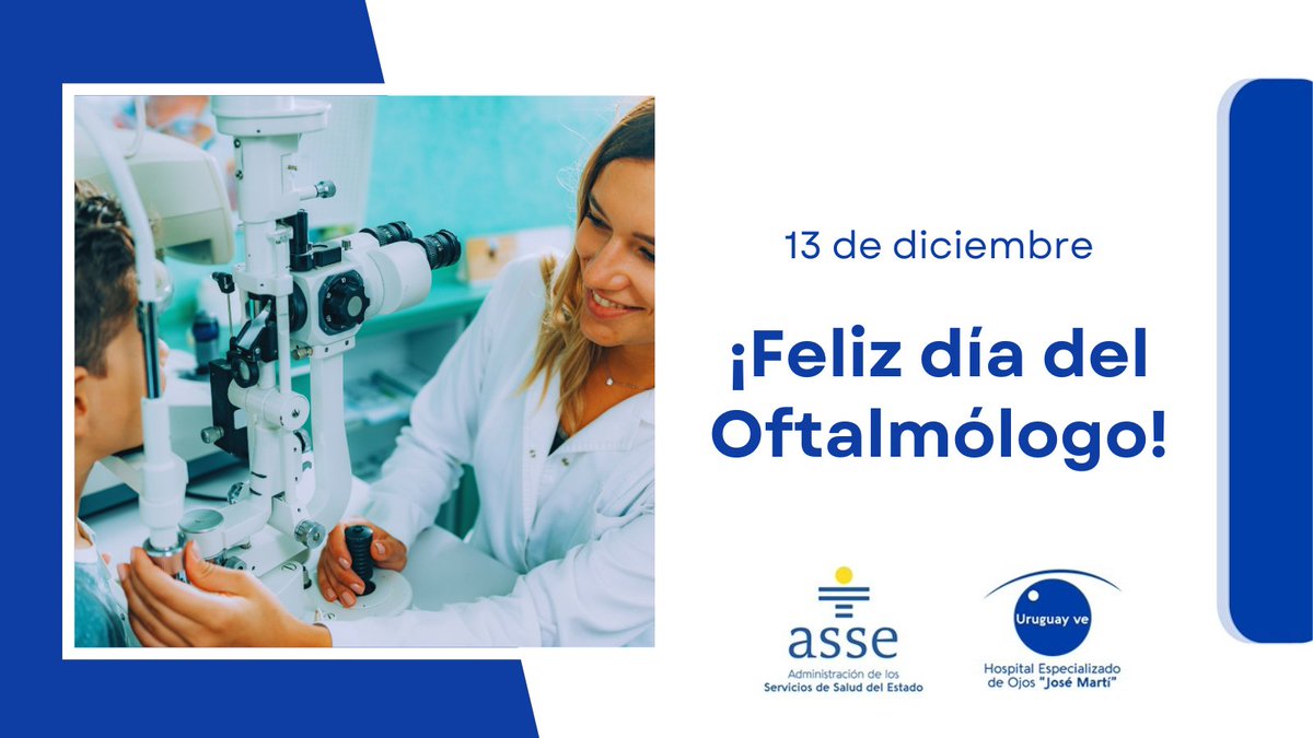 DrFelipeBerta's tweet photo. Hoy, 13 de diciembre celebramos Santa Lucía, patrona de los oftalmólogos y de los ciegos. Desde el Hospital Especializado de Ojos de @ASSEcomunica saludamos a todos los profesionales que dedican sus días al servicio y cuidado de la salud visual.

¡Feliz día colegas! #UruguayVe 🇺🇾 https://t.co/xjeBsNVxJg