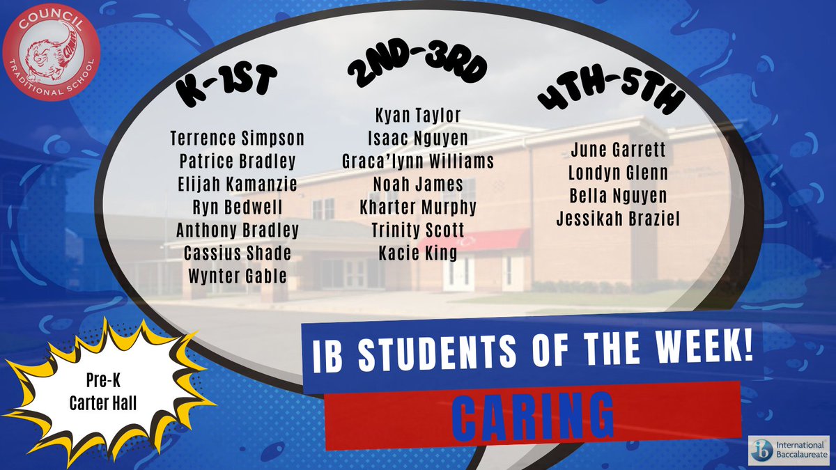 CouncilComets's tweet photo. This week, we're celebrating our Caring IB Students who have demonstrated remarkable acts of kindness &amp; compassion! Thank you for embodying the trait of caring &amp; making a positive impact in our school community.💖#IBLearnerProfile #GrowingGREATNESS #LearningLeading #councilcomets https://t.co/0kC9wktU6j
