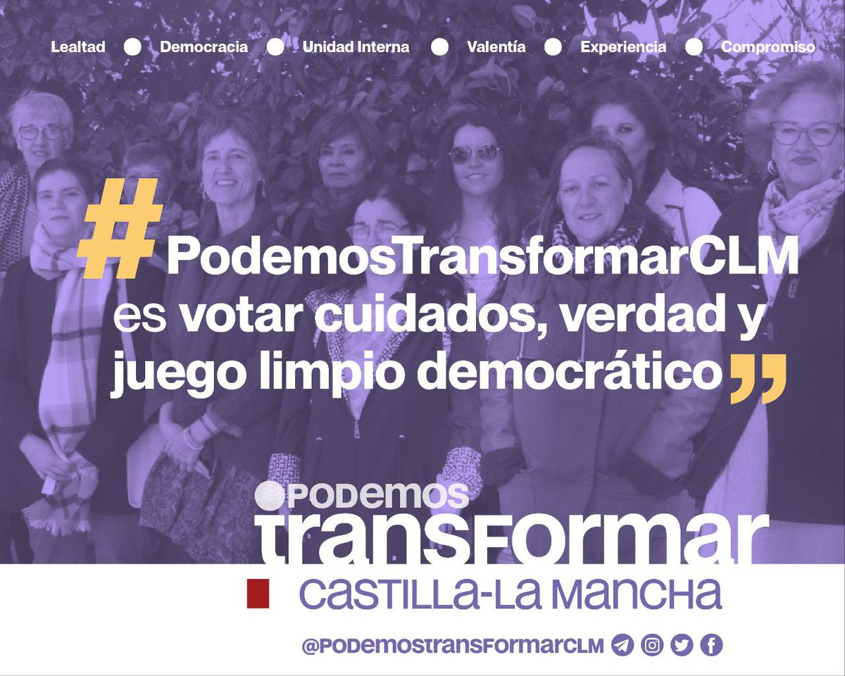Amor, Verdad, Cuidados y Juego limpio frente a la política del postureo, de los bulos y de la crispación intencionada.
Construir en positivo porque la vida sigue, mejor con alegría 
#TransformarCLM