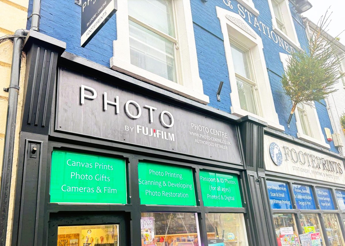 We helped Footeprints in Bridport stand out with a new Fujifilm Photo Shop fascia sign &amp; custom window graphics! 🎨📸 bit.ly/3P0Ukod

#Signage #Branding #WindowGraphics #Fujifilm #CreativeSolutions #RetailDesign