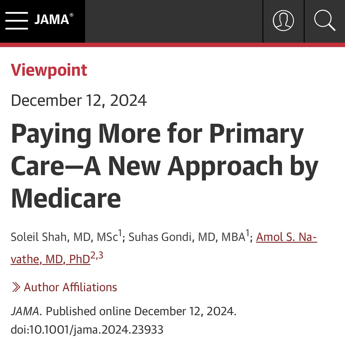 Our new paper in @JAMA examines one of Medicare’s most substantial increases in primary care payments to date—can this new policy experiment, starting in 2025, make a meaningful difference for clinicians and patients alike? 1/x