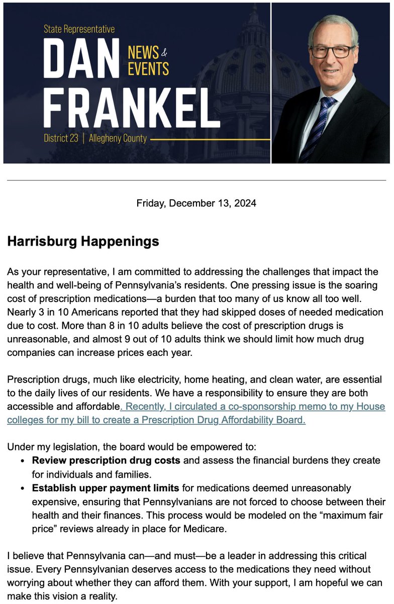 Sarah Belcher (@sarahmbelcher) on Twitter photo Thank you <a href="/RepDanFrankel/">State Rep. Dan Frankel</a> for highlighting the high cost of prescriptions in today's email newsletter. Medication access is a human right. 💊💊 Thank you <a href="/RepDanFrankel/">State Rep. Dan Frankel</a> for highlighting the high cost of prescriptions in today's email newsletter. Medication access is a human right. 💊💊