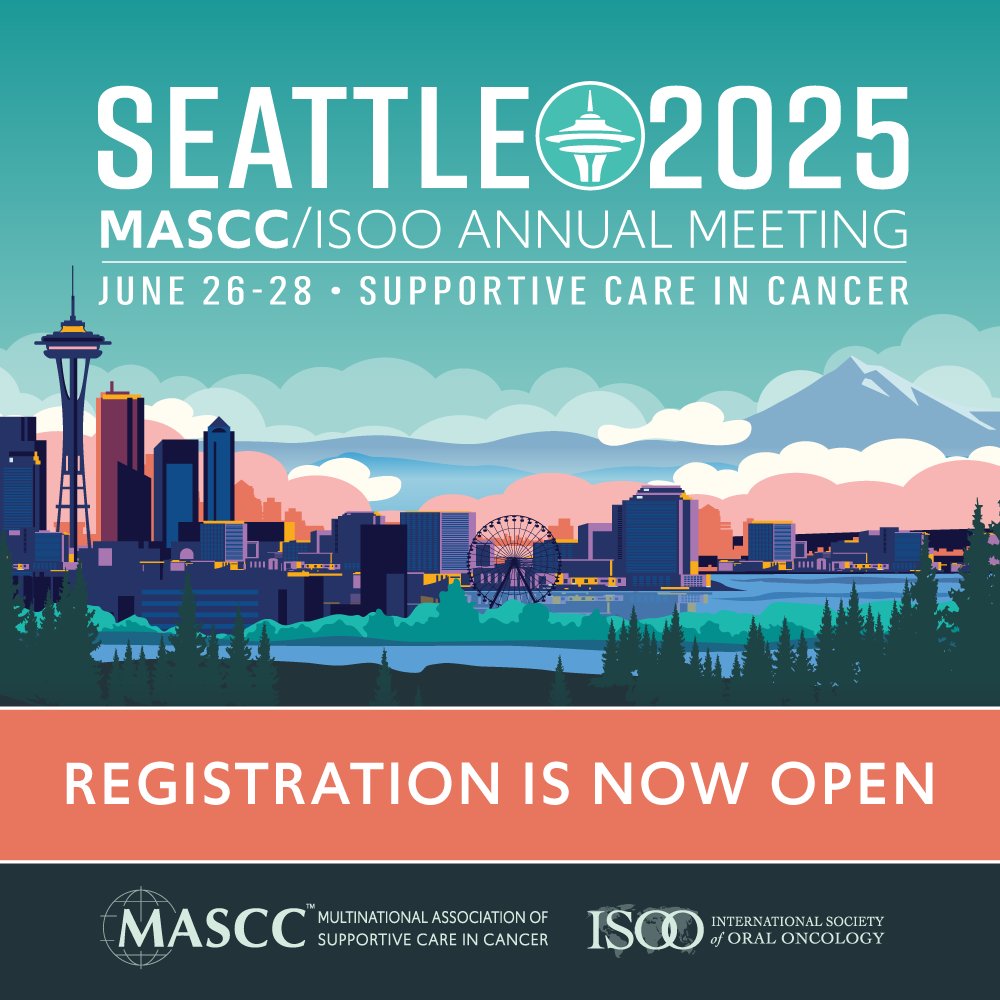 Registration for our 2025 Annual Meeting is now open! Register before April 23, 2025 for early bird pricing and join us in Seattle, Washington, USA for the preeminent international meeting on supportive care in cancer.

mascc.org/annualmeeting2…

#MASCC25 #SuppOnc <a href="/OncoAlert/">OncoAlert</a>