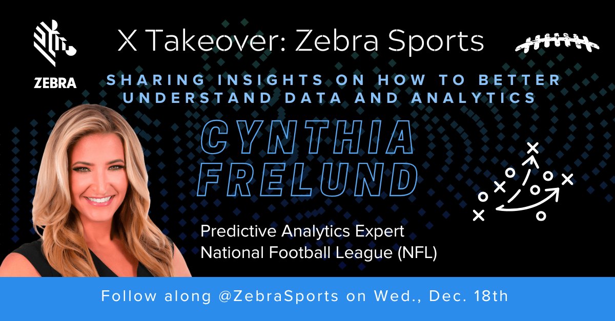womel's tweet photo. Mark your calendars for Wed., Dec. 18th!

Cynthia Frelund, Predictive Analytics Expert for the #NFL, will be doing a takeover for the day and share valuable insights on how to better understand data and analytics. You don’t want to miss this opportunity! 

#ZebraEmployee https://t.co/5C4W3Br5Jd