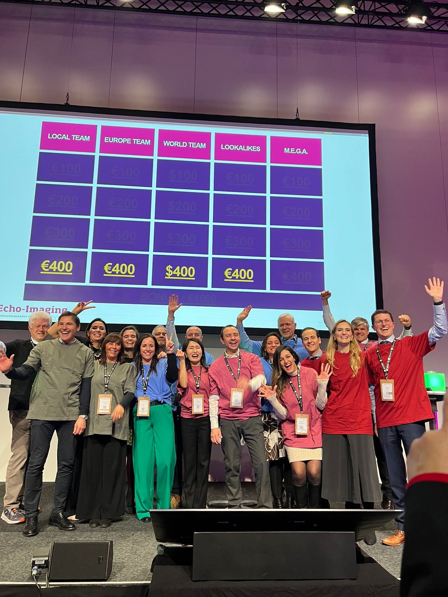 Luna Gargani (@lunagargani) on Twitter photo We had great fun at the #EuroEcho #Jeopardy with very interesting and difficult cases.
Thanks to all the participants who made this session a big success!
<a href="/Ph_Bertrand/">Philippe B. Bertrand</a> <a href="/denisamuraru/">Denisa Muraru</a> <a href="/VDelgadoGarcia/">Victoria Delgado</a> <a href="/NAjmoneMarsan/">Nina Ajmone Marsan</a> <a href="/EACVIPresident/">EACVI President</a> <a href="/marcelohaertel/">Marcelo Haertel Miglioranza</a> <a href="/EchoSoliman/">Hatem Soliman, FRCP, FEACVI, FASE, FHEA</a> We had great fun at the #EuroEcho #Jeopardy with very interesting and difficult cases.
Thanks to all the participants who made this session a big success!
<a href="/Ph_Bertrand/">Philippe B. Bertrand</a> <a href="/denisamuraru/">Denisa Muraru</a> <a href="/VDelgadoGarcia/">Victoria Delgado</a> <a href="/NAjmoneMarsan/">Nina Ajmone Marsan</a> <a href="/EACVIPresident/">EACVI President</a> <a href="/marcelohaertel/">Marcelo Haertel Miglioranza</a> <a href="/EchoSoliman/">Hatem Soliman, FRCP, FEACVI, FASE, FHEA</a>