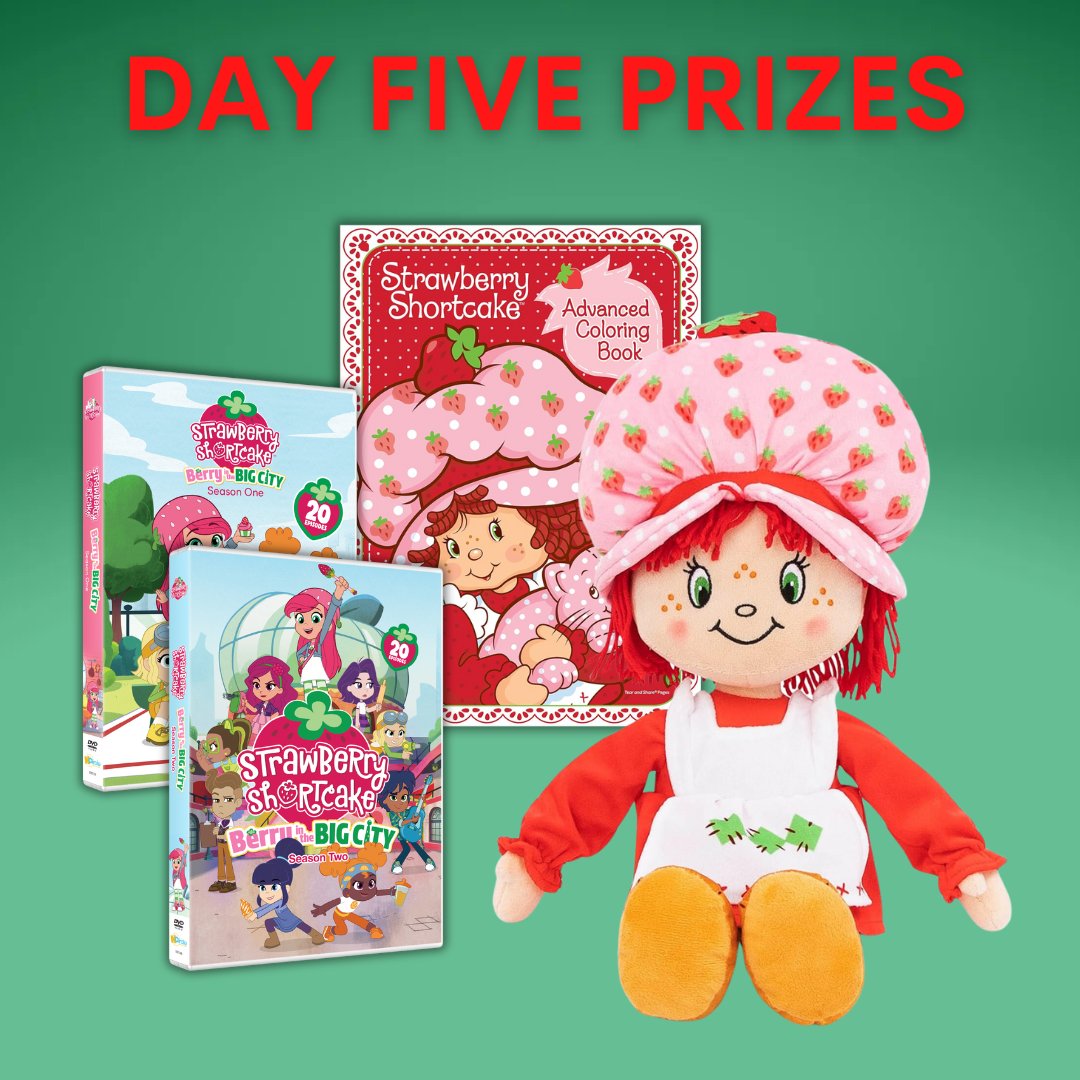 NCircle's tweet photo. 🎁12 DAYS OF GIVEAWAYS DAY FIVE🎁

Today, a STRAWBERRY SHORTCAKE PRIZE PACK! Enter at https://t.co/iRxs7Qeoxy! Entries will be open until 10:00am CST on 12/14. Winners will be contacted via email on 12/14 no later than 2pm CST.

#strawberryshortcake #dvd #prizes #holiday #ncircle https://t.co/MbUoSSIyOQ