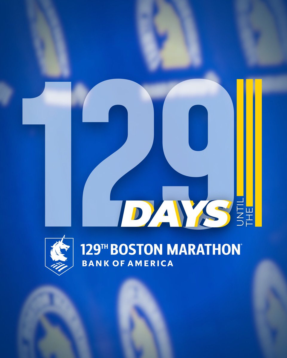 bostonmarathon's tweet image. 1️⃣2️⃣9️⃣ DAYS until #Boston129 👀