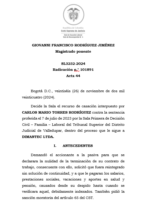 articulo20's tweet photo. SENTENCIA RECOMENDADA 🗣 

#Laboral

@CorteSupremaJ recuerda cuatro aspectos que permiten satisfacer el derecho de defensa del trabajador en despidos con justa causa

SENT: SL3232-2024 | RAD: 101891 https://t.co/doAI4bq6D9