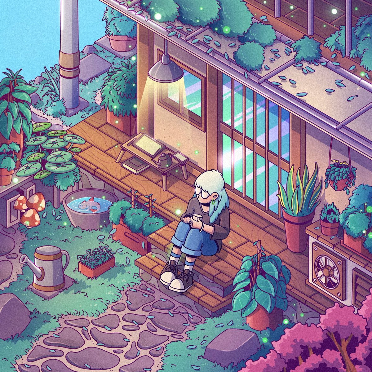 Auction live on <a href="/mallowdotart/">mallow</a> ✨

"Chillax"
This piece captures the serene beauty of December, where warmth embraces the cold air, and every breath feels like a moment of peace. 

Reserve Price 0.5 SOL
Really appreciate for the support guys 😊