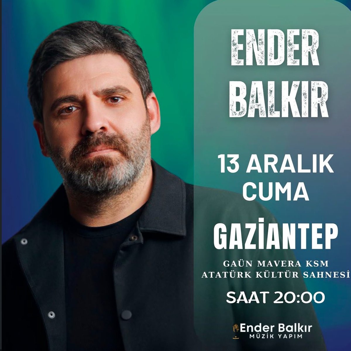 Ender Balkır - 13 Aralık 2024 // 20.00 ‘da Mâvera KSM - Atatürk Kültür Sahnesi’nde

Biletler Satışta !!
@biletix  <a href="/bubilet/">Bubilet</a> 

#sanatintumrenklerimaverada #newseason