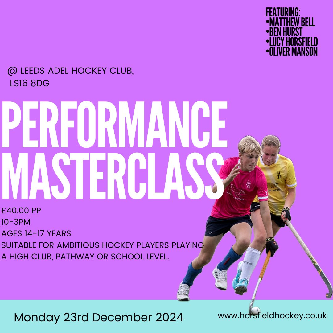 Join us in Leeds in just over a weeks’ time! For those players who want stretch, challenge &amp; technical development ! <a href="/LeedsAdelHC/">Leeds Adel Hockey Club</a> <a href="/leedshockeyclub/">Leeds Hockey Club</a> <a href="/HockeyHarrogate/">Harrogate Hockey</a> <a href="/CoYHCJunior/">CityofYorkHCJunior</a> <a href="/ScarboroughHC/">Scarborough Hockey</a> <a href="/ScarColl_DOS/">Scarborough College Sport</a> <a href="/StPsport/">St Peter's Sport</a> <a href="/halifaxhc/">Halifax Hockey Club</a> <a href="/HuddsDragons/">Huddersfield Dragons</a> <a href="/B_S_H_C/">Boston Spa Hockey Club</a> <a href="/TeamNEhockey/">Team North East</a> <a href="/AmpleforthSport/">Ampleforth Sport</a>