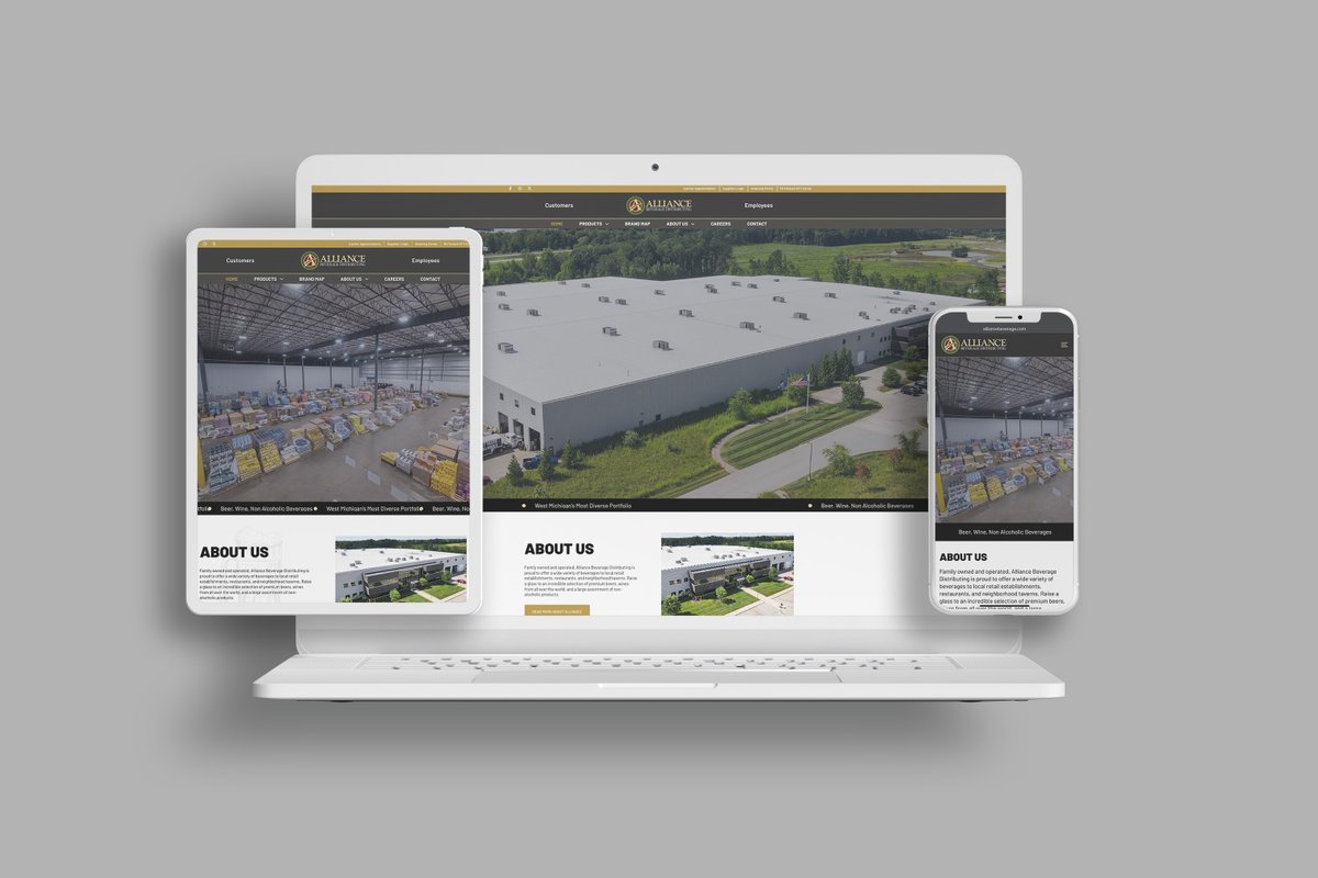 MediaAdvantage's tweet photo. Just launched Alliance Beverage’s new website! We modernized the design while keeping their signature look and added seamless client ordering capabilities. #WebDesign #ClientSuccess #AllianceBeverage https://t.co/vtbZP4ySpM