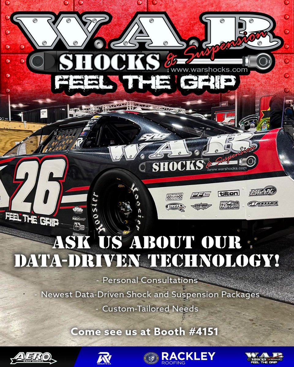 We look forward to seeing you! Stop by for your personal consultation today to discuss your dirt and asphalt racing needs. We also can be your go-to for UTV and Side-by-Sides! Come chat with our expert consultants! We are here through tomorrow. 

#WARShocks | #FeelTheGrip | #PRI