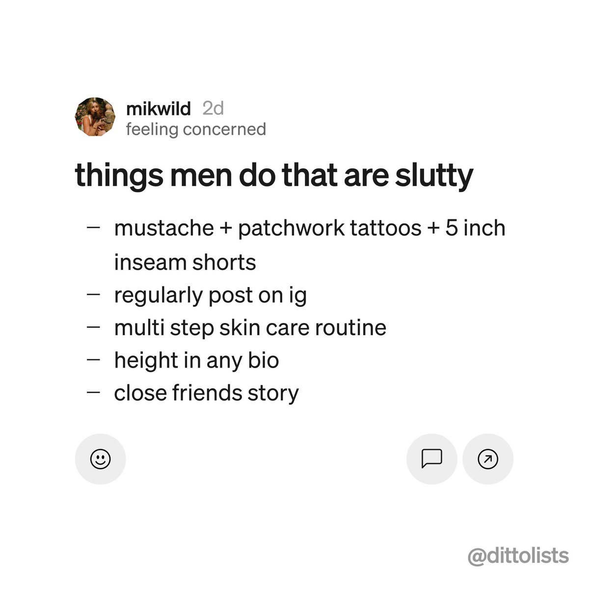 Lillie__Sun's tweet photo. what happens when you search up ‘men’ on @dittolists https://t.co/2PB5pMGCq6