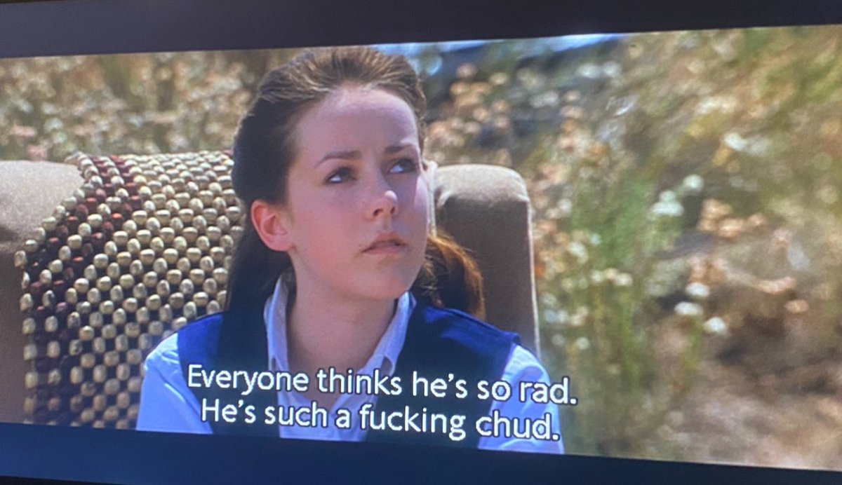 LumpyTheCook's tweet photo. Watched Donnie Darko for the first time in about 15 years and did a double take at the part where he calls Patrick Swayze’s character a fucking chud https://t.co/ZPglHmuSFL