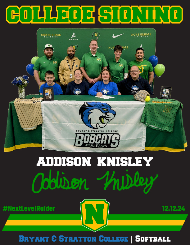 COLLEGE SIGNING✍🏼

Addison Knisley🔰 
🥎Softball
📍Bryant &amp; Stratton College (Wisc.)

#NextLevelRaider