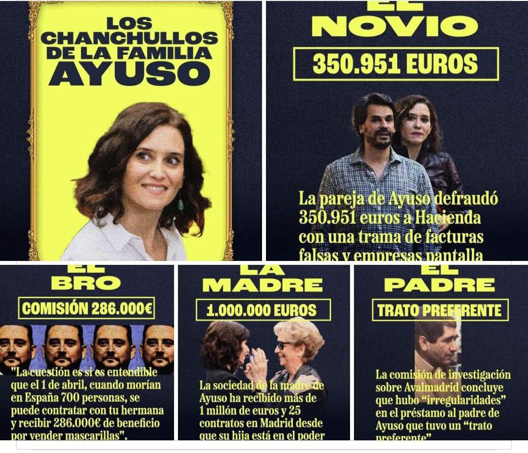 artacaartacauno's tweet photo. #TEM13D
El fachero de Ayuso interrumpe y dice que es para que "la gente lo tenga claro".
Escuchándole a él nos vamos a enterar, por favor.

La VERDAD es que Ayuso, su familia y su novio se han enriquecido desde que ella pasó de cuidar al perro de Espe Aguirre a ser presidenta. https://t.co/XbfW0CSTOr