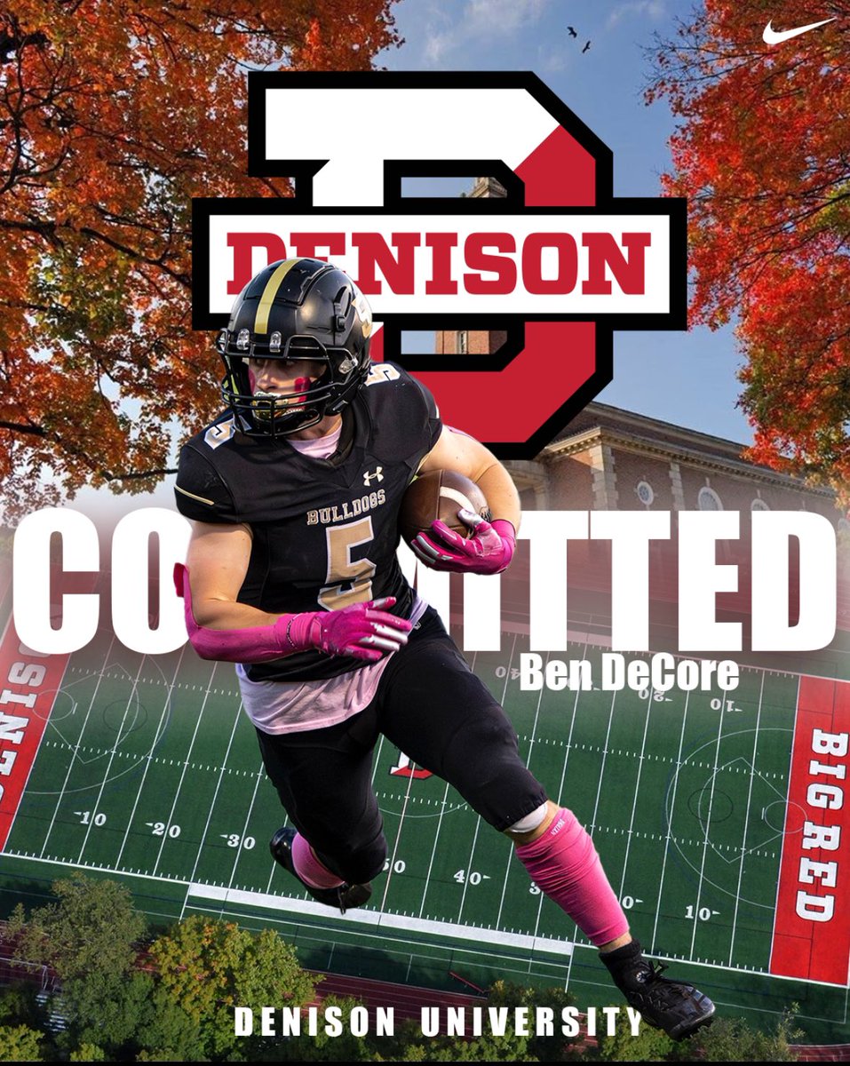Ben DeCore (@bendecore5) on Twitter photo I am blessed to announce my commitment to continue my academic and athletic career <a href="/DUFootball/">Denison Football</a> 🏈
#rolldenny❤️🤍 I am blessed to announce my commitment to continue my academic and athletic career <a href="/DUFootball/">Denison Football</a> 🏈
#rolldenny❤️🤍