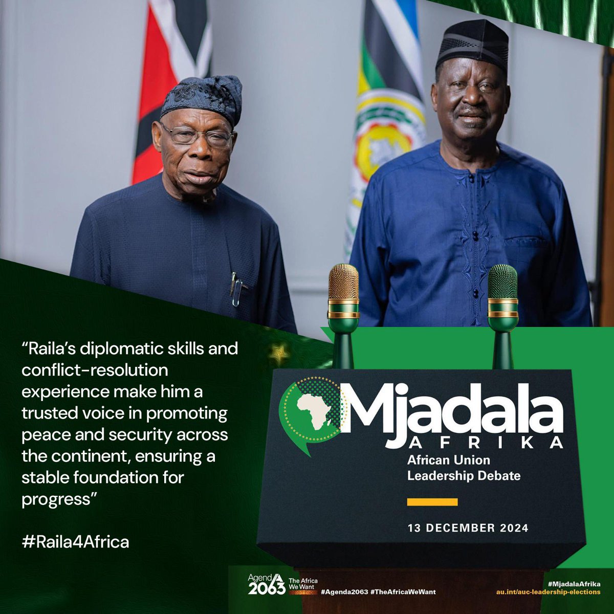 Tonight, Raila Odinga takes the stage to champion a united and prosperous Africa. A proven leader with a track record of integrity and development, he’s ready to transform the AU. Let’s rally behind him! #Raila4Africa #BornInKenyaForAfrica #RailaOdinga4AUC