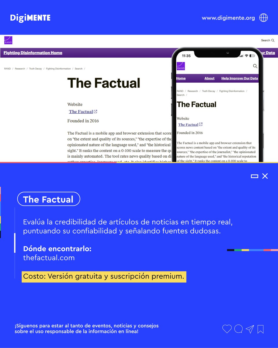 DigiMenteLAT's tweet photo. 💡💻 ¿Listo para explorar nuevas formas de verificar y analizar información? Descubre cómo estas plataformas pueden ayudarte a marcar la diferencia. 

🚀🔗 ¡Comparte estas herramientas, aprende a utilizarlas y sé parte de la solución! https://t.co/1DFgal6gox