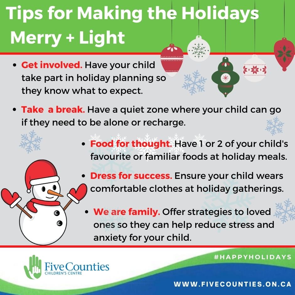 5CountiesKids's tweet photo. The holidays ❤️ are fast approaching + for some families whose kids are neurodivergent or have sensory issues, it can be far from a festive time. 🥺 Our clinical team has suggestions to help make the holidays more merry + bright ☃️🥳 for everyone. https://t.co/GGFyXBldfX