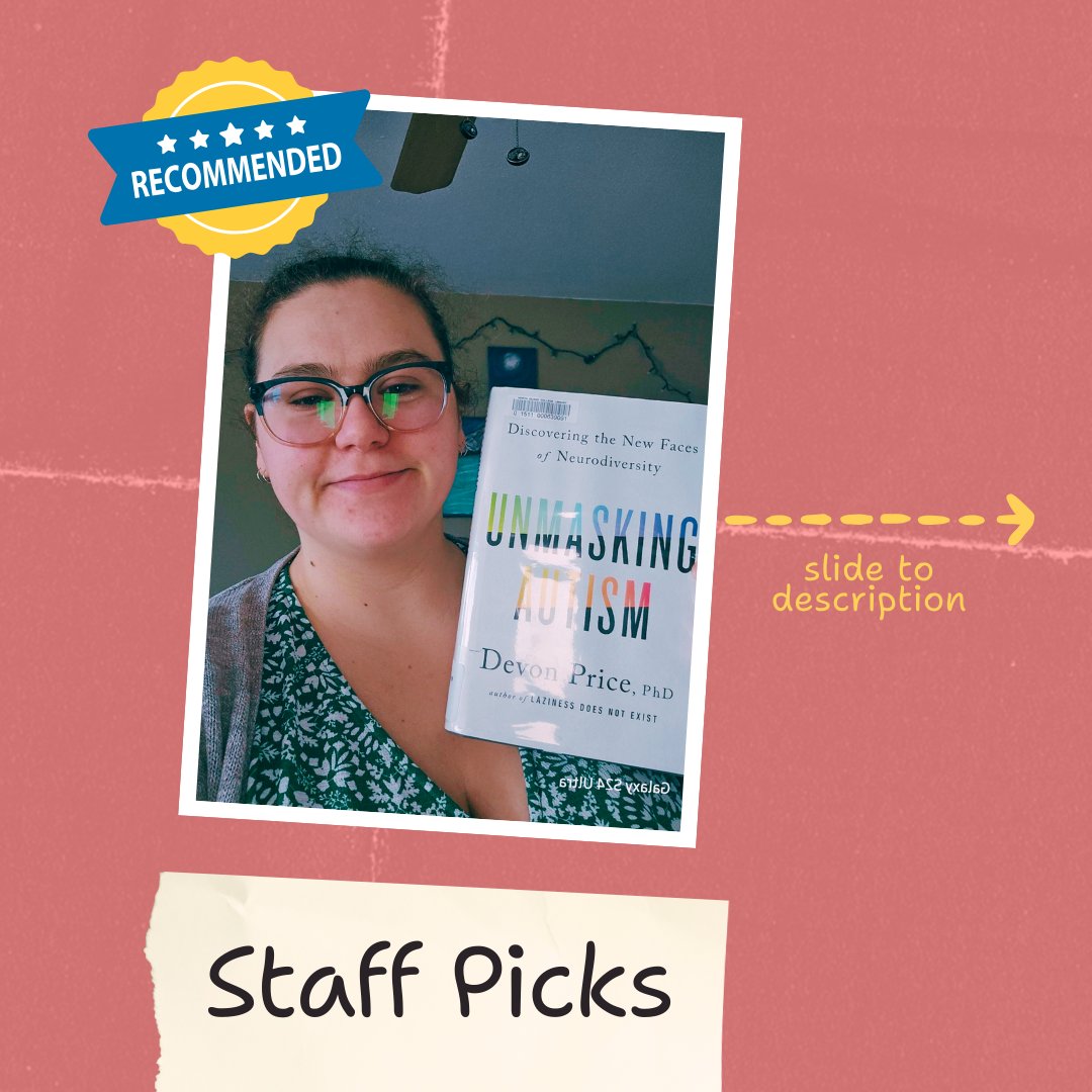nic_library's tweet photo. Our current staff pick is 'Unmasking Autism: Discovering the New Faces of Neurodiversity' 🦄recommended by our Library Tech Jade Potts at the Comox Valley campus. 📖
#RecommendedReads #NorthIslandCollege https://t.co/qFhxOhSz5k