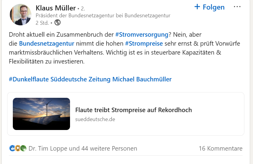 Gut, dass die Bundesnetzagentur das ernst nimmt. Bin gespannt auf die Ergebnisse. (Für die Wettbewerbsrechtler: Wäre das nicht eher Aufgabe das Kartellamts?)