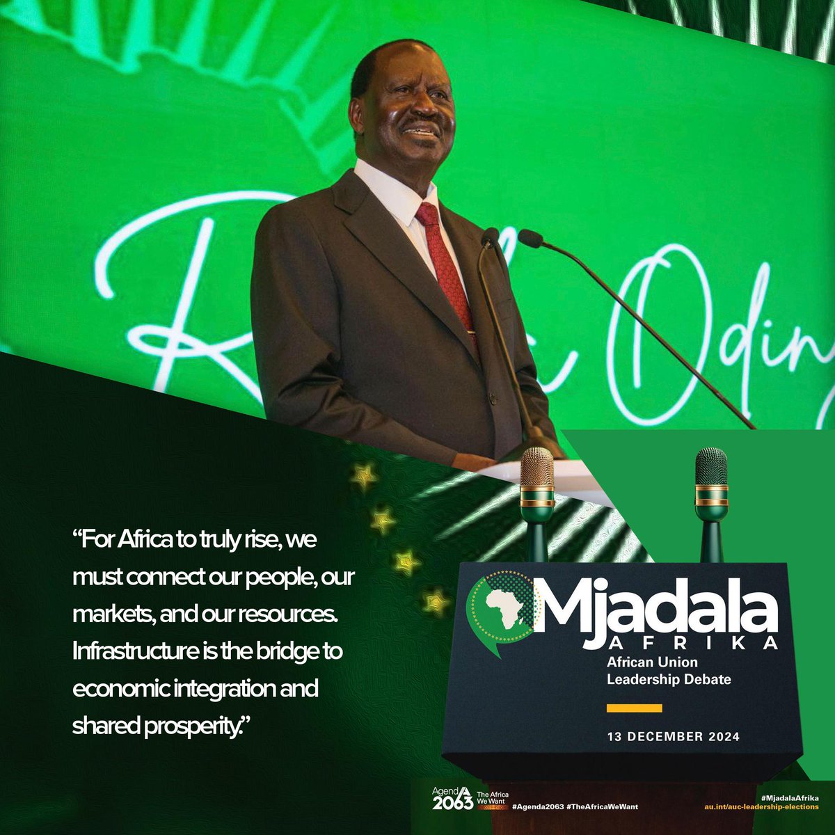 Incoming African Union Commission Chairperson H.E <a href="/RailaOdinga/">The Raila Odinga Amolo Foundation</a> Is Now On #MjadalaAfrika  BABA Has Vision For Infrastructure..Development...Connectivity..Financing &amp; Joining Hands With Regional Economical Communities To Boost Intra-African Trade #Raila4Africa
