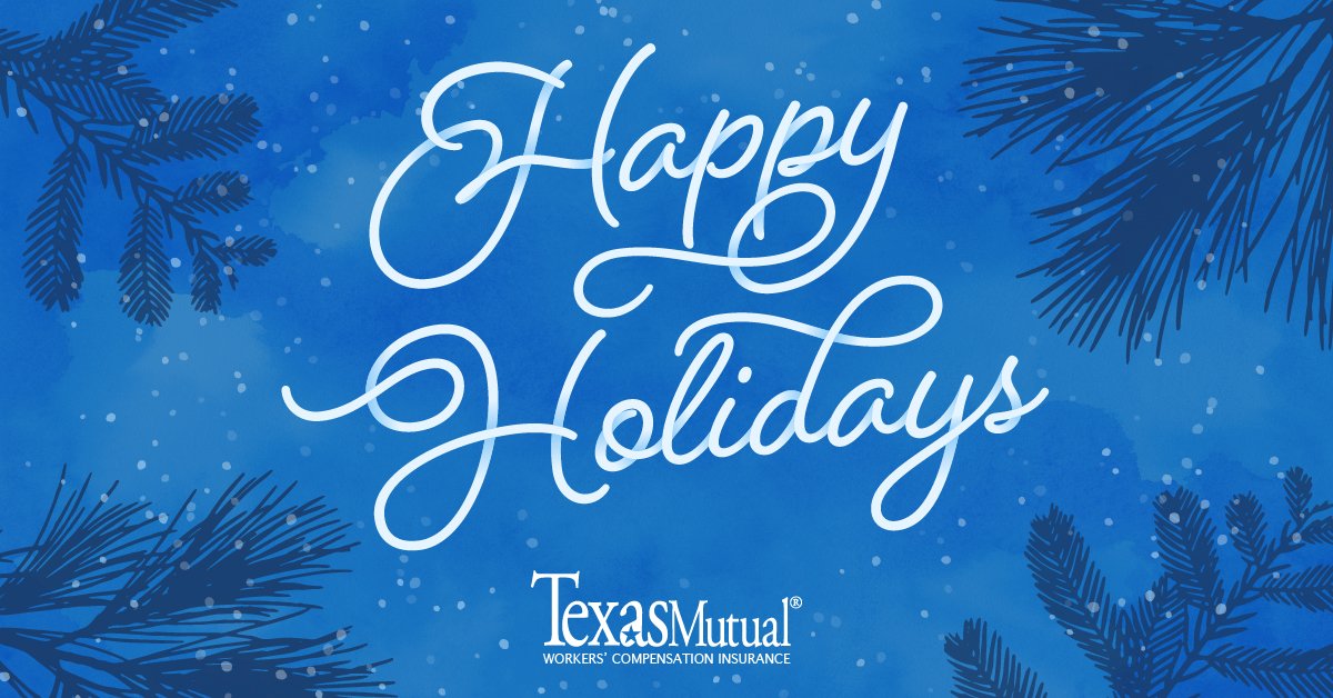 texasmutual's tweet image. From all of us at Texas Mutual, we&apos;re wishing you and yours a merry, bright and safe holiday season!