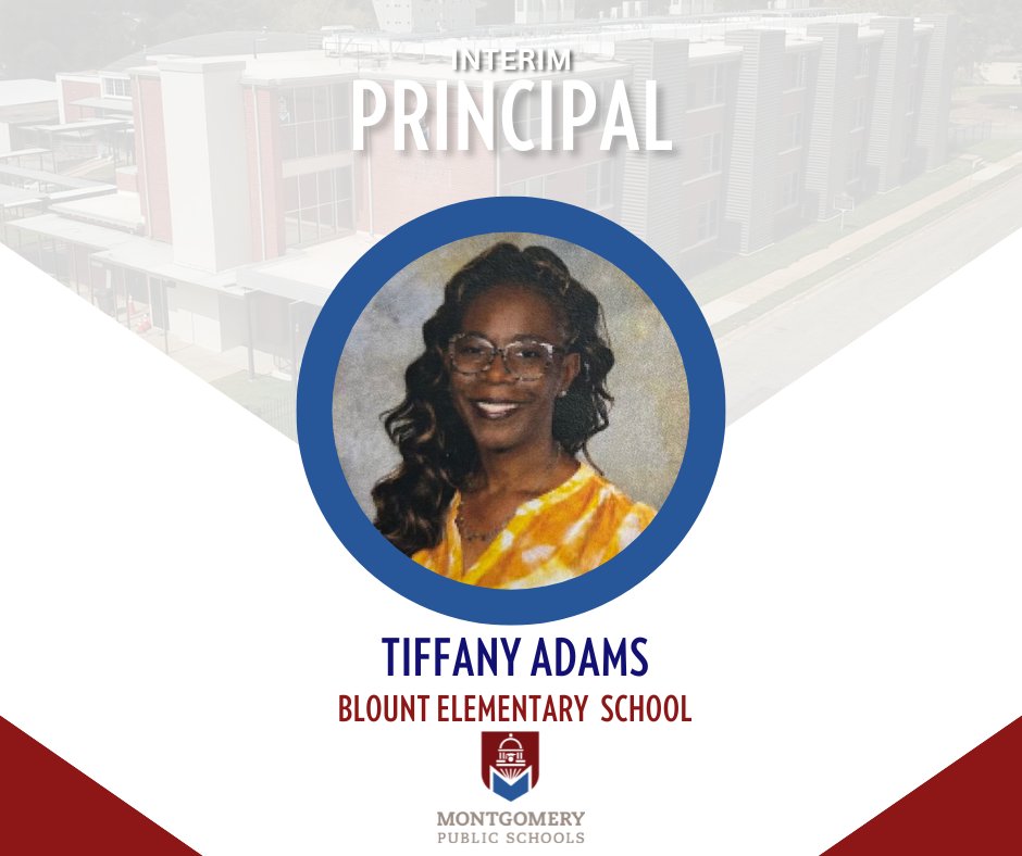 MPSAL's tweet photo. We are thrilled to welcome Tiffany Adams as the new interim principal at Blount Elementary! We are excited for the positive energy, leadership, and vision she'll bring to the school community. π #mpsrising https://t.co/3rcIUtY6F8