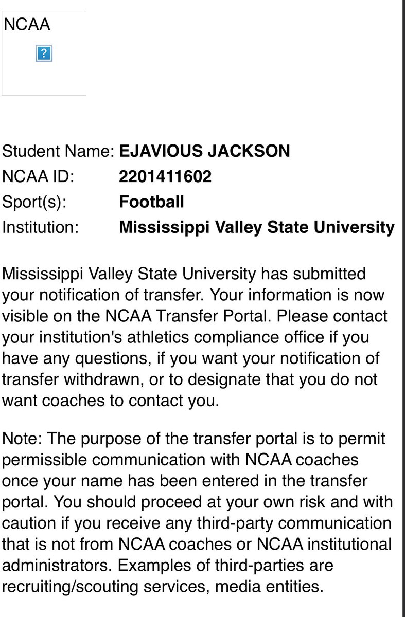 EjaviousJackson's tweet photo. Officially in the transfer portal! with 2 years left of eligibility https://t.co/TfMt53kVeh