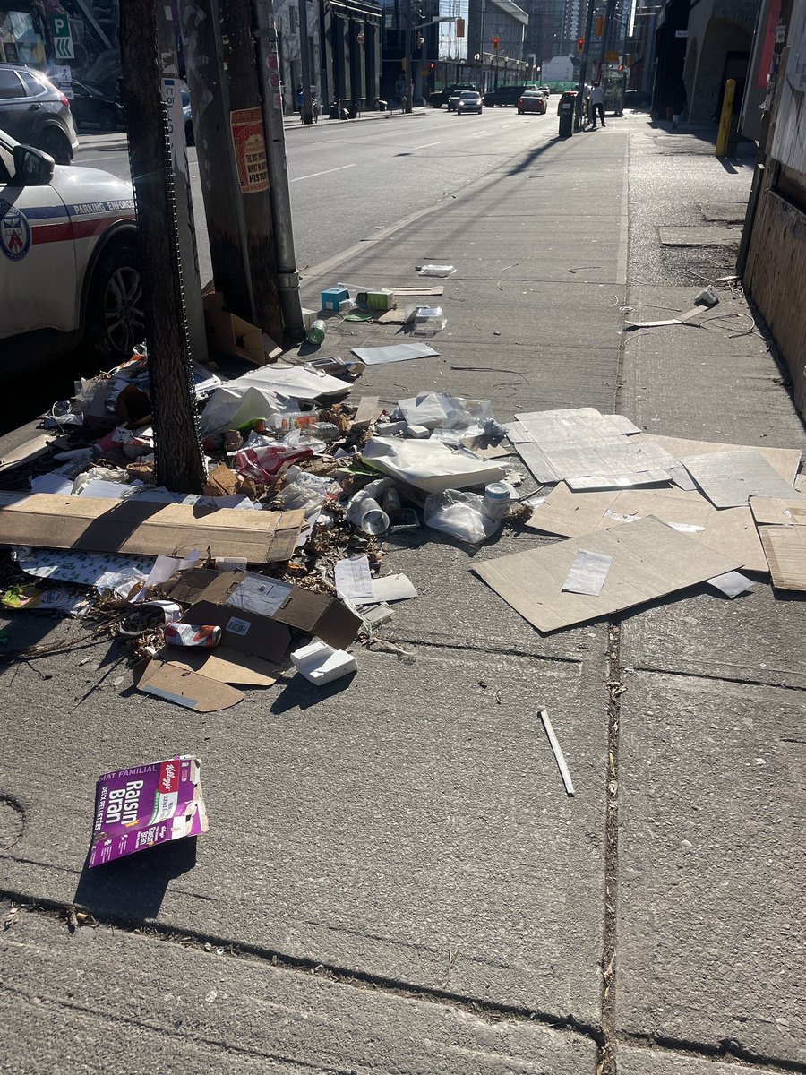 Hey @311toronto can we please get this cleaned up outside of 26 Ossington Ave? 
It is all over the sidewalk and impossible to avoid without going onto the road….