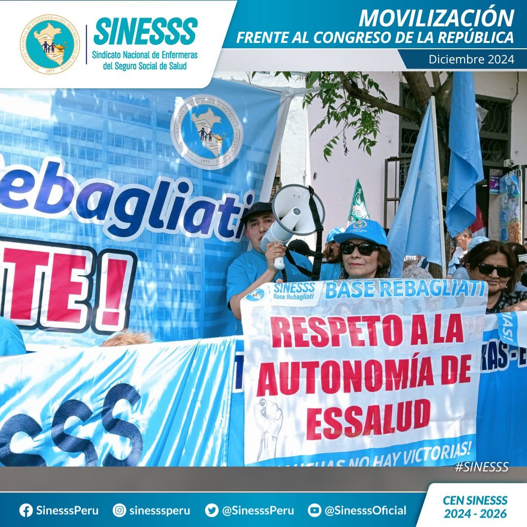 SinesssPeru's tweet photo. 📢PLANTON DE PROTESTA
¡CONGRESO AGENDE AHORA!
📢¡Viva nuestras bases valientes y combativas!✊
📢¡Viva el SINESSS!✊
📢¡Viva enfermería!✊
¡Unidos somos más fuertes!
#sinesssvalienteycombativo #derogatoriaahora
#SINESSS https://t.co/uUUx1xx5LW