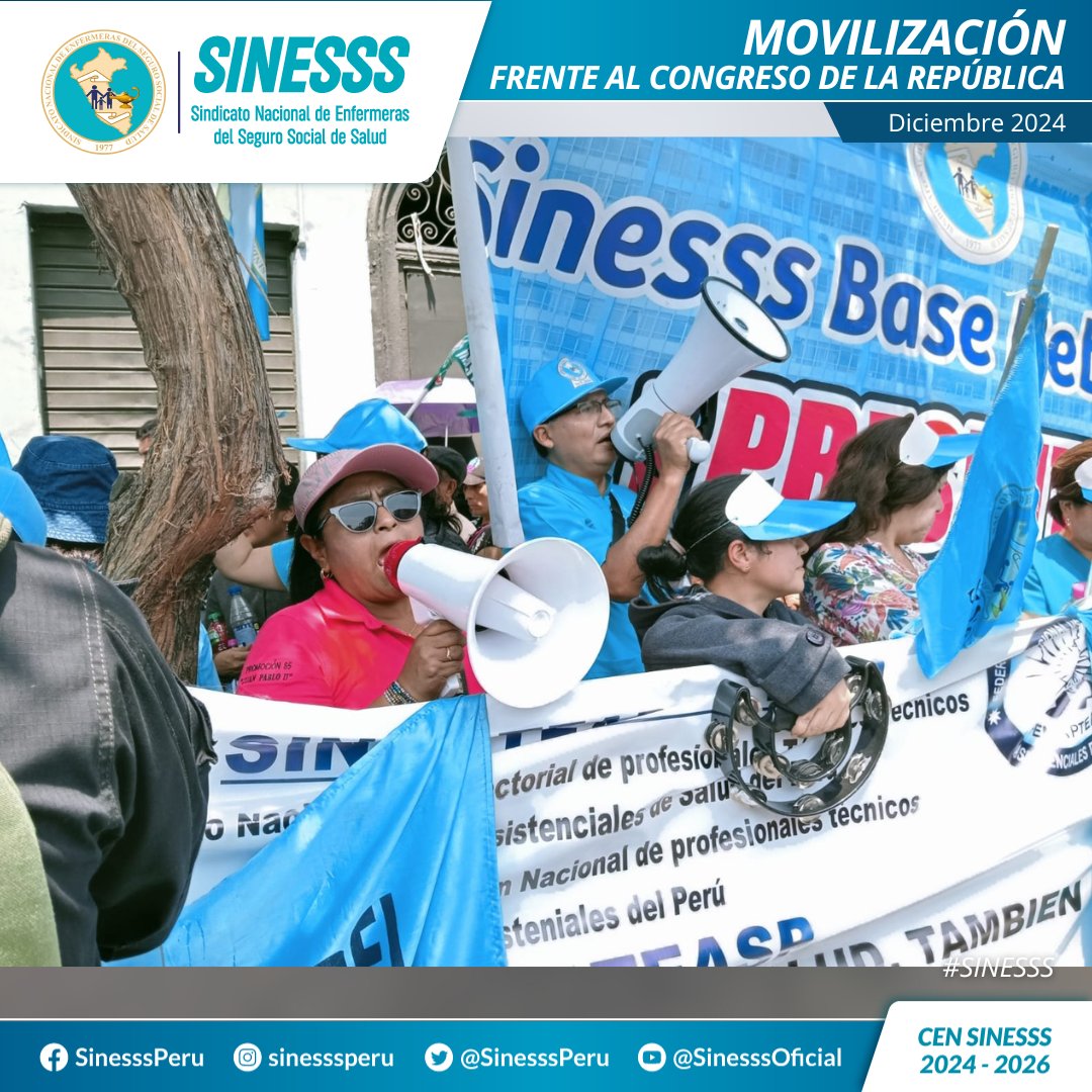 SinesssPeru's tweet photo. 📢PLANTON DE PROTESTA
¡CONGRESO AGENDE AHORA!
📢¡Viva nuestras bases valientes y combativas!✊
📢¡Viva el SINESSS!✊
📢¡Viva enfermería!✊
¡Unidos somos más fuertes!
#sinesssvalienteycombativo #derogatoriaahora
#SINESSS https://t.co/uUUx1xx5LW