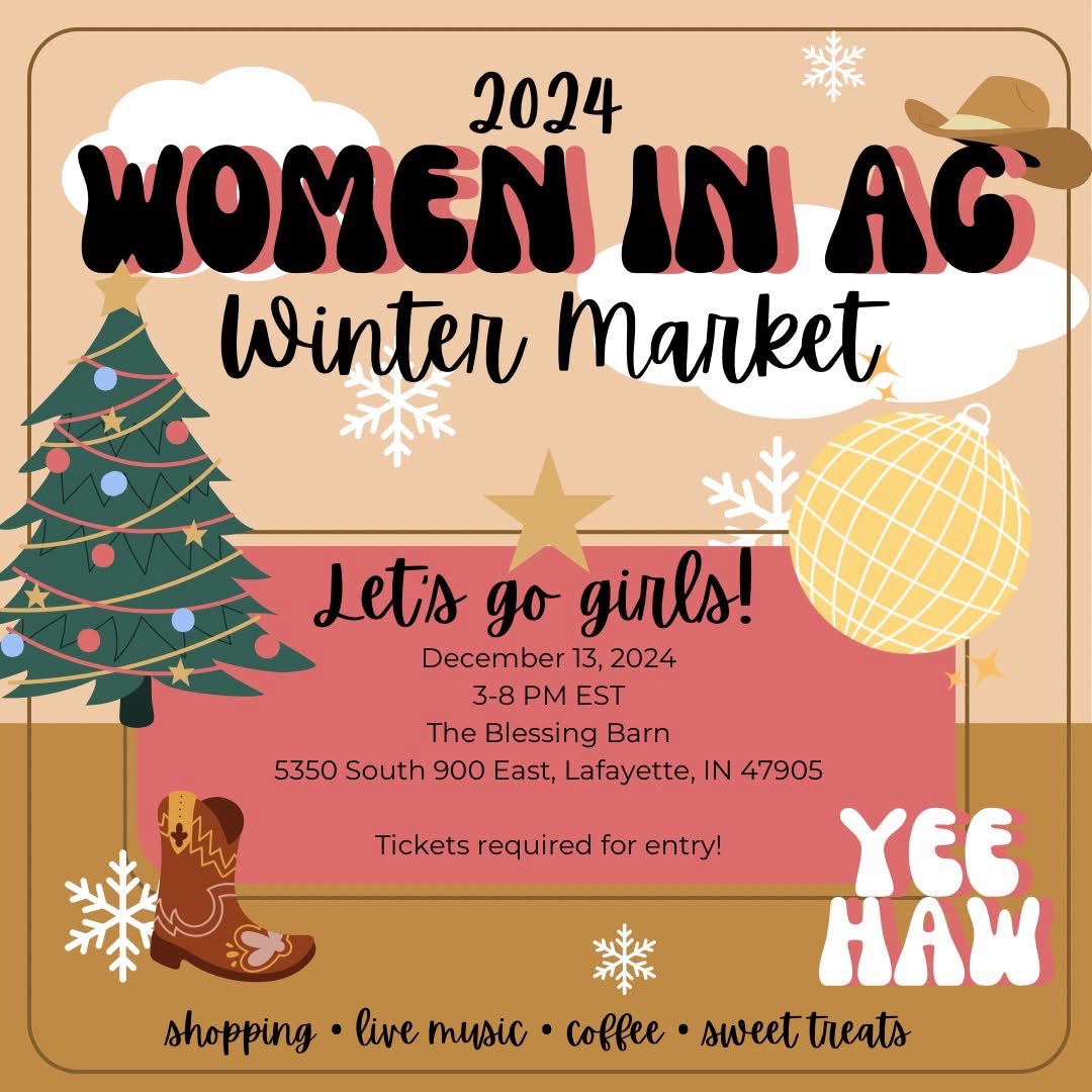 Looking forward to this fun and festive event tonight! Perfect opportunity for some Christmas shopping! We will be playing acoustic country music for all of the shoppers. Love that this event celebrates Women in Agriculture! #itsthemostwonderfultimeoftheyear