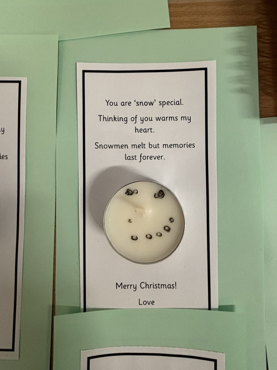 Class 1/2 have made some fantastic snowman candles and will be selling these at £1 each. The money is going towards a buddy bench for the playground. 
Please buy from the class teacher from
Monday. 🎅🏼☃️