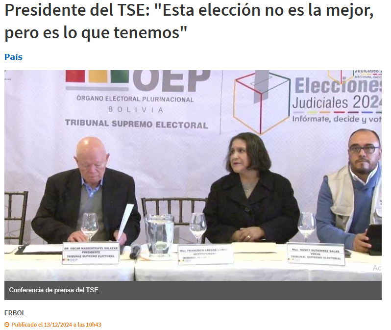 disclosurebol's tweet photo. #LAPIDA A #ELECCIONESJUDICIALES , PDTE DE @TSEBolivia ENTIERRA ELECCIONES DESACREDITADAS. AL PUEBLO NO LE GUSTA EL SISTEMA, NO ESTA DE ACUERDO CON ESTE TEATRO, NO LOS CONOCE, NO SON DE FIAR, Y PARA COLMO ES UN FIASCO ENGAÑO Y BURLA PUES SEGUIRAN LOS PRORROGADOS CON SU MAYORIA. https://t.co/OhxtNglM9g