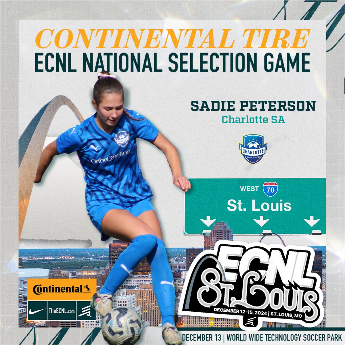 Sadie Peterson (@sadiepetes) on Twitter photo Excited to play in the <a href="/ECNLgirls/">ECNL Girls</a> National Selection Game tonight in St. Louis!
<a href="/ECNLgirls/">ECNL Girls</a> <a href="/CSA_Soccer/">Charlotte Soccer Academy</a> <a href="/clemsonwsoccer/">Clemson Women's Soccer</a> <a href="/TopDrawerSoccer/">TopDrawerSoccer</a> <a href="/PrepSoccer/">Prep Soccer ⚽️</a> <a href="/ImYouthSoccer/">ECNL/GA/Recruiting/College Soccer</a> Excited to play in the <a href="/ECNLgirls/">ECNL Girls</a> National Selection Game tonight in St. Louis!
<a href="/ECNLgirls/">ECNL Girls</a> <a href="/CSA_Soccer/">Charlotte Soccer Academy</a> <a href="/clemsonwsoccer/">Clemson Women's Soccer</a> <a href="/TopDrawerSoccer/">TopDrawerSoccer</a> <a href="/PrepSoccer/">Prep Soccer ⚽️</a> <a href="/ImYouthSoccer/">ECNL/GA/Recruiting/College Soccer</a>