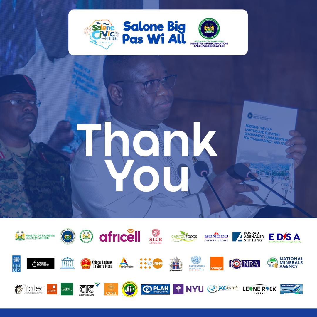 MoiceComm's tweet photo. Thank you to our partners.  #SaloneCivicFestival 
@SaloneBigPassWiAll https://t.co/64p8PTCVx0