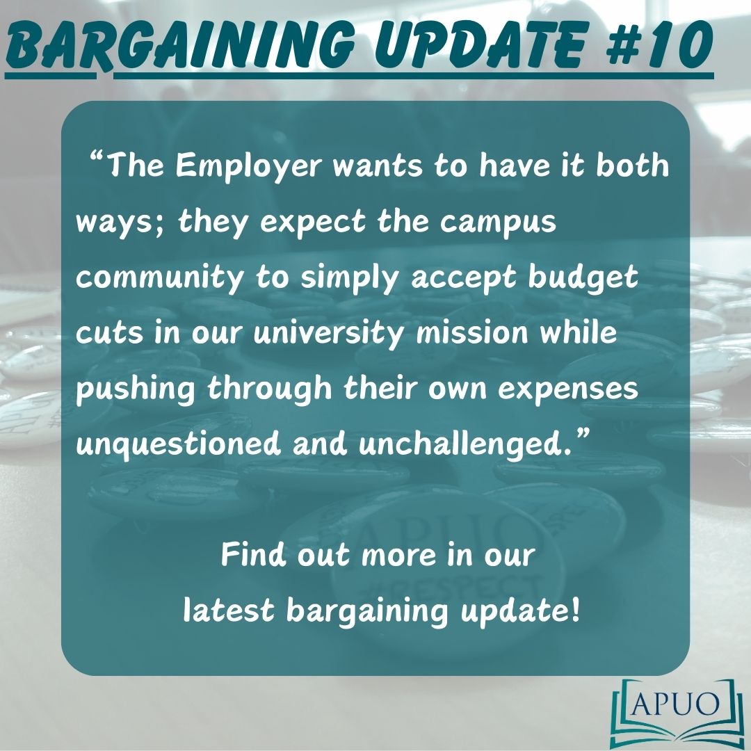 Have you read our latest bargaining update? Find out the latest news before heading into the winter break! apuo.ca/bargaining-upd…