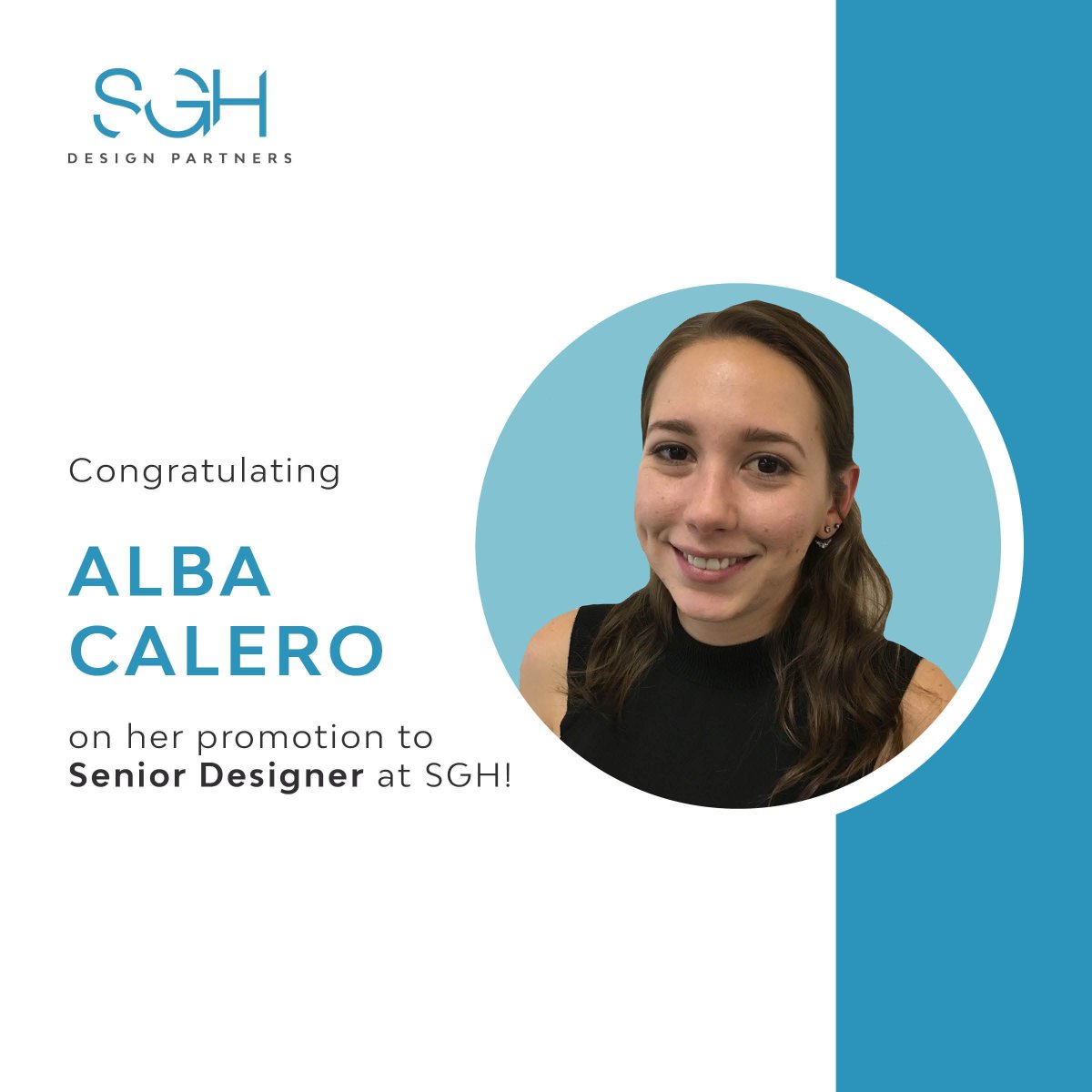 SGHDP's tweet image. Congratulations to Alba Calero on her promotion to Senior Designer! Alba is an enthusiastic + committed designer who strives for excellence + client satisfaction. Her talent, vision + hard work continue to inspire beautiful spaces.