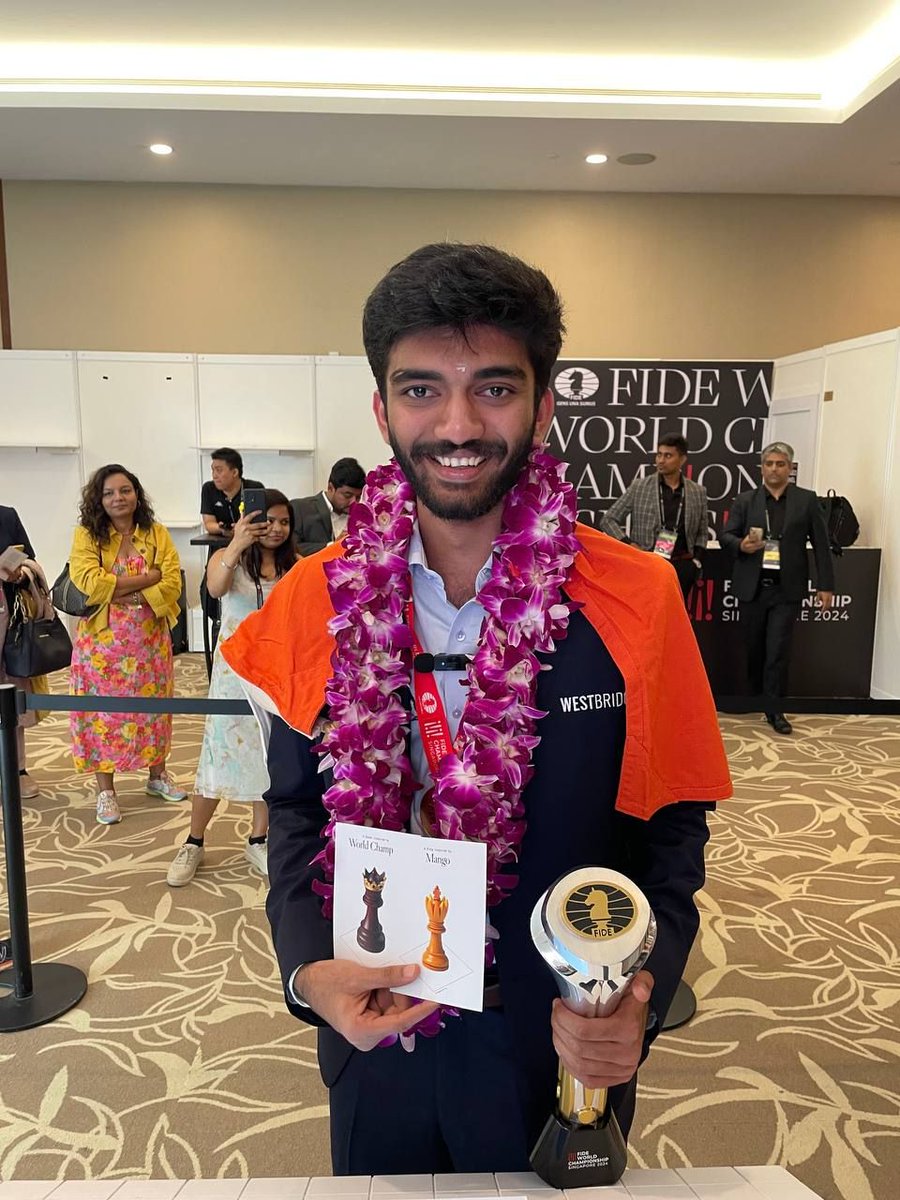 GoogleLabs's tweet photo. Congrats to World Chess Champion @DGukesh! We loved your mango inspired #GenChess set, and honored this was your first stop after earning the title. From all of us at Labs, a huge congratulations 🥭🎉
Learn more at https://t.co/YXWK2PKZ80 https://t.co/5mF6C1XTpK