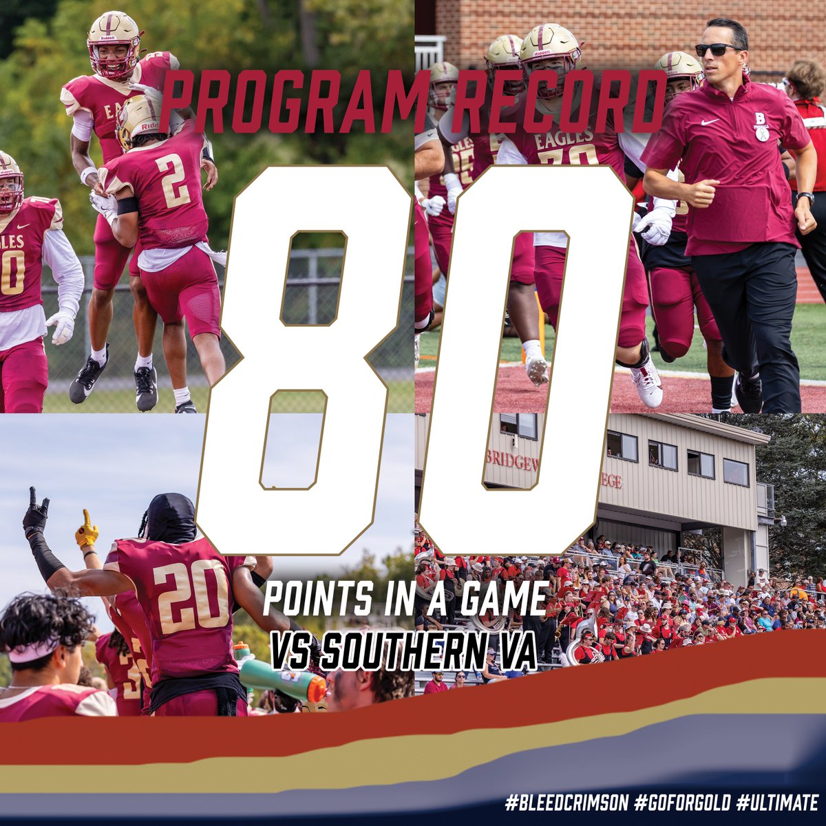 Bridgewater Eagles (@bcathletics) on Twitter photo We may have left out the biggest record of all, so of course we had to post again for <a href="/BH2OFootball/">Bridgewater Football</a>
#BleedCrimson #GoForGold We may have left out the biggest record of all, so of course we had to post again for <a href="/BH2OFootball/">Bridgewater Football</a>
#BleedCrimson #GoForGold
