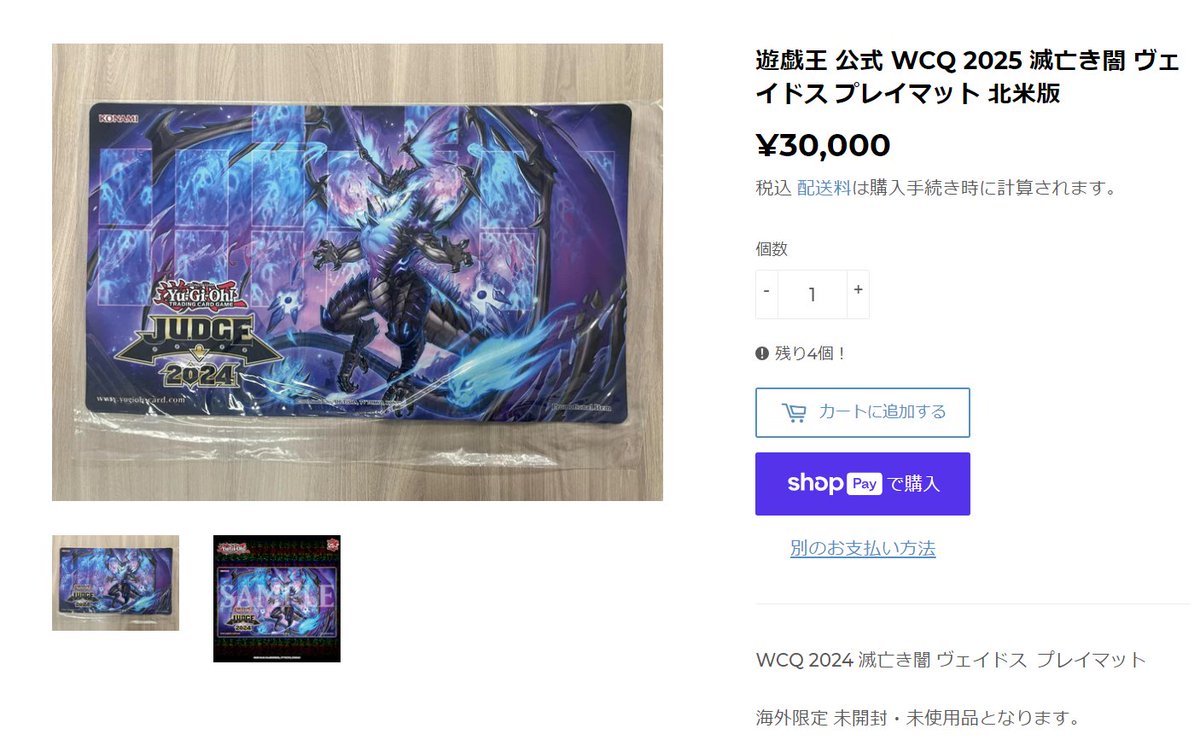 遊戯王 公式 WCQ 2025 滅亡き闇 ヴェイドス プレイマット 北米版