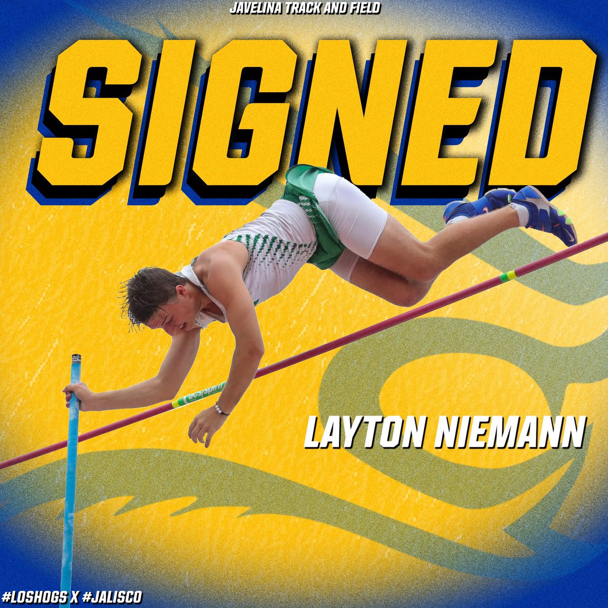 Layton Niemann is the 12th vaulter from the BARN since 2016 to go to college and pole vault.  And he is the 3rd one from Woodsboro since 2019.  A vaulter from Woodsboro has competed at the State Championships 8 times in 6 years including 5 State Championships and 2 State Records