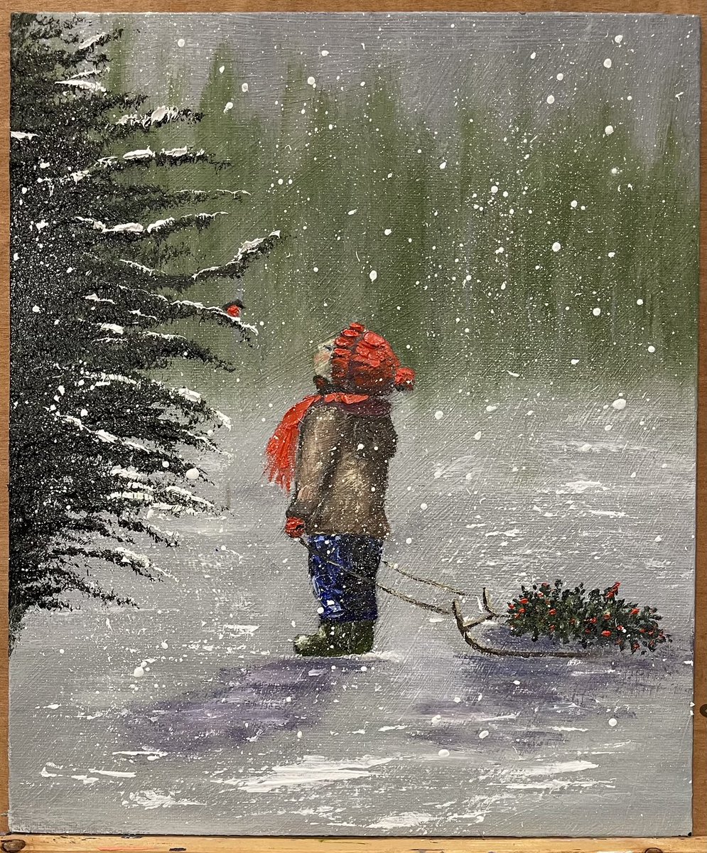 KarenMolliee's tweet image. This is my painting from December’s art class y’day
