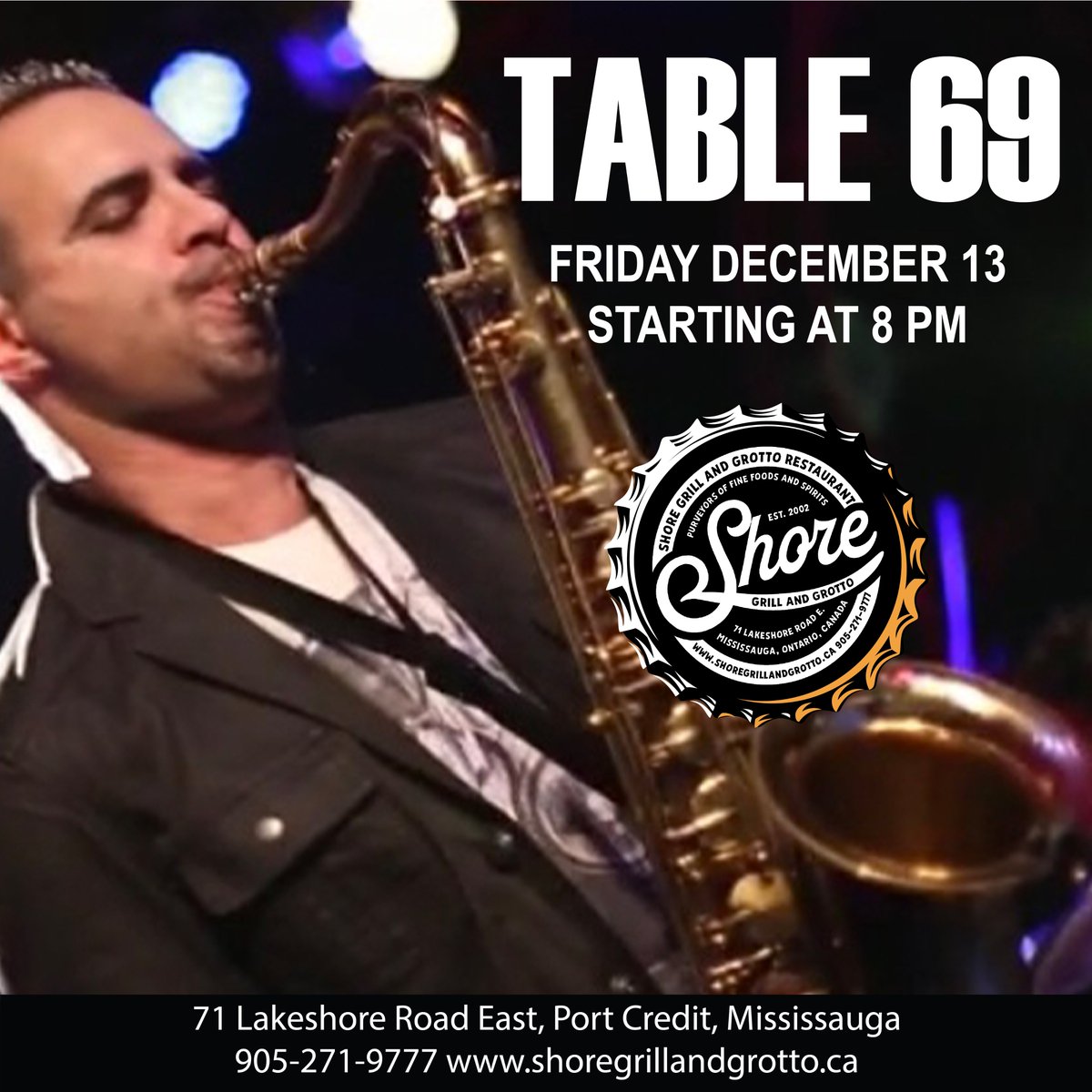 Join us tonight for an unforgettable evening with Table 69! Celebrate the holiday season with a fantastic meal and live entertainment. Don't let the holidays pass you by without a great night out!!!