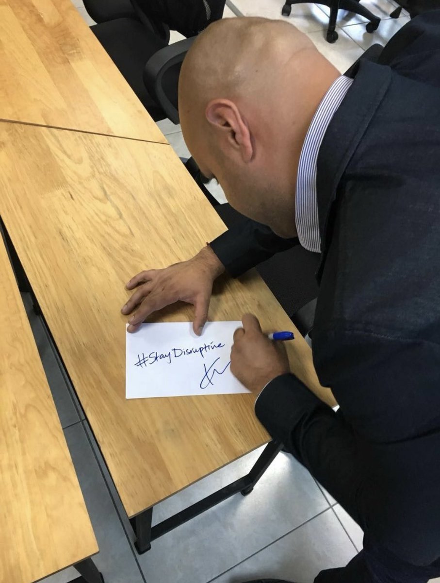 Improving_Scot's tweet photo. When he posted a picture of him signing an autograph despite not being famous #StayDisruptive https://t.co/Dvfq968BNH