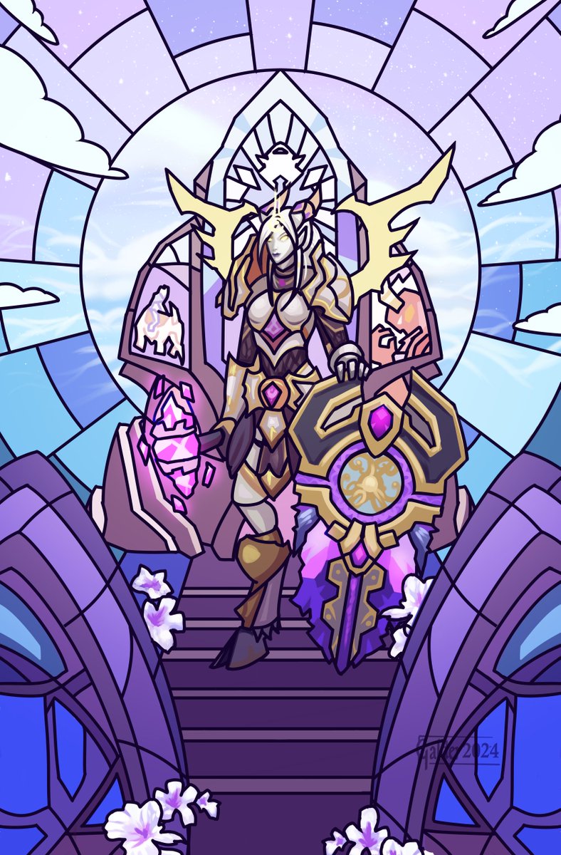 GaldersArt's tweet photo. Last stained glass piece of 2024 for @//ceresayaria. Draenei and stained glass? That has to be my favorite combination. 

Thank you for c0mmissi0ning me!

#Warcraft #WarcraftArt https://t.co/csboAOQzdo