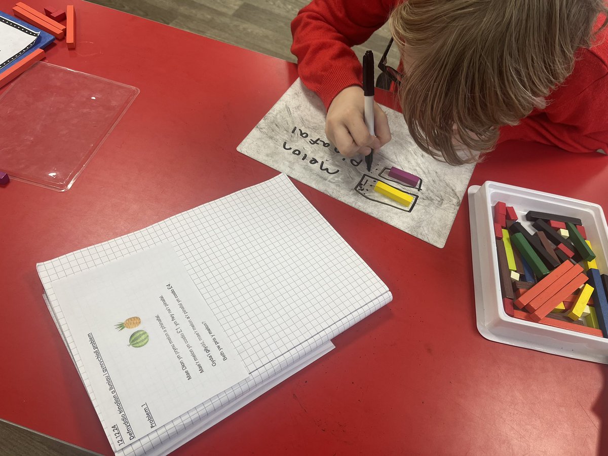 5a6PYG's tweet photo. Rydym wrthi’n dysgu sut gall lluniau a thrinolion ein helpu i ddatrys posau heriol. We are learning how pictures and manipulatives can help us to solve tricky problems. #5Hyfedredd #5proficiencies https://t.co/uNYqqtJL1O